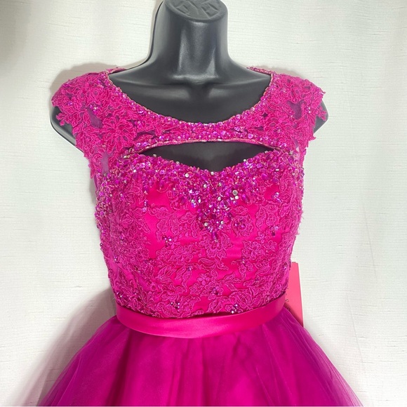 Fuchsia Homecoming Dresses,Short Homecoming Dress,Homecoming Dress for Teens sz0 - Picture 3 of 16